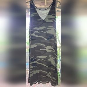 Camo Printed Sleeveless Skater Summer Dress, size 2XL